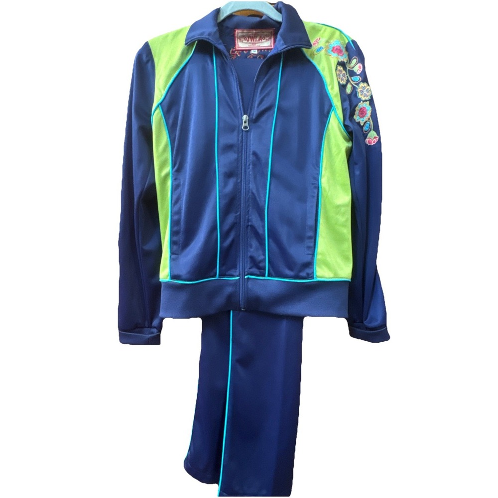Johnny Was RARE Vintage SZ M Tracksuit Floral Embroidered  Activewear vintage - Picture 2 of 12